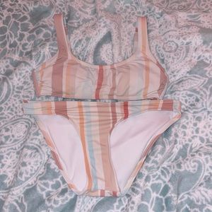 Striped Target two piece bathing suit